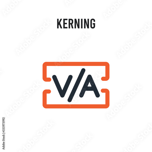 Kerning vector icon on white background. Red and black colored Kerning icon. Simple element illustration sign symbol EPS