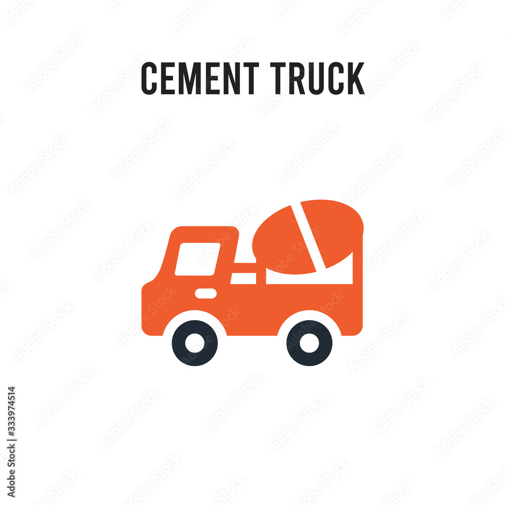 Cement truck vector icon on white background. Red and black colored Cement truck icon. Simple element illustration sign symbol EPS Cement truck vector icon on white background. Red and black colored Cement truck icon. Simple element illustration sign symbol EPS