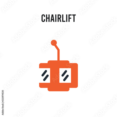 chairlift vector icon on white background. Red and black colored chairlift icon. Simple element illustration sign symbol EPS