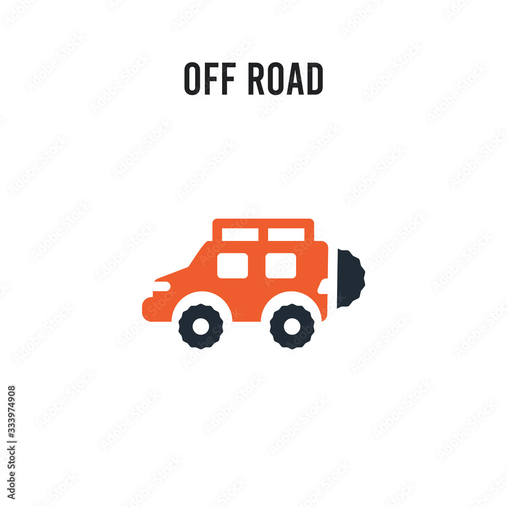 Off road vector icon on white background. Red and black colored Off road icon. Simple element illustration sign symbol EPS Off road vector icon on white background. Red and black colored Off road icon. Simple element illustration sign symbol EPS