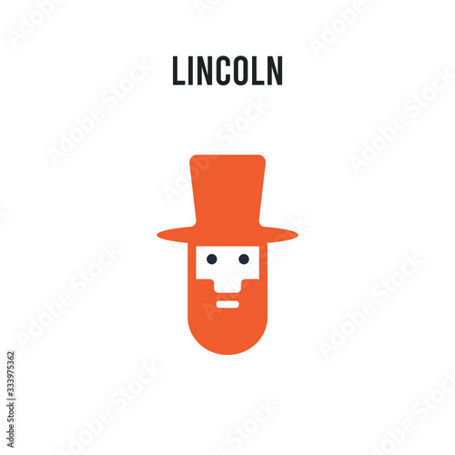 Lincoln vector icon on white background. Red and black colored Lincoln icon. Simple element illustration sign symbol EPS