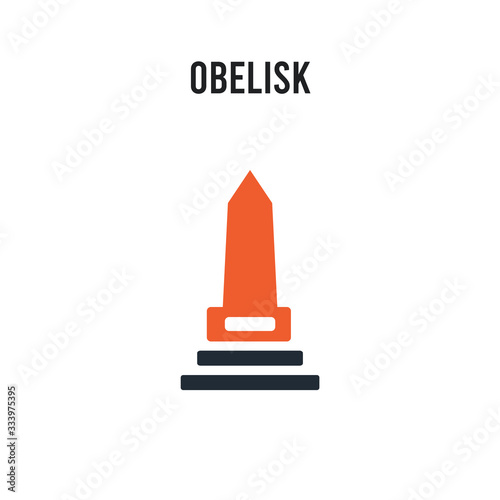 Obelisk vector icon on white background. Red and black colored Obelisk icon. Simple element illustration sign symbol EPS