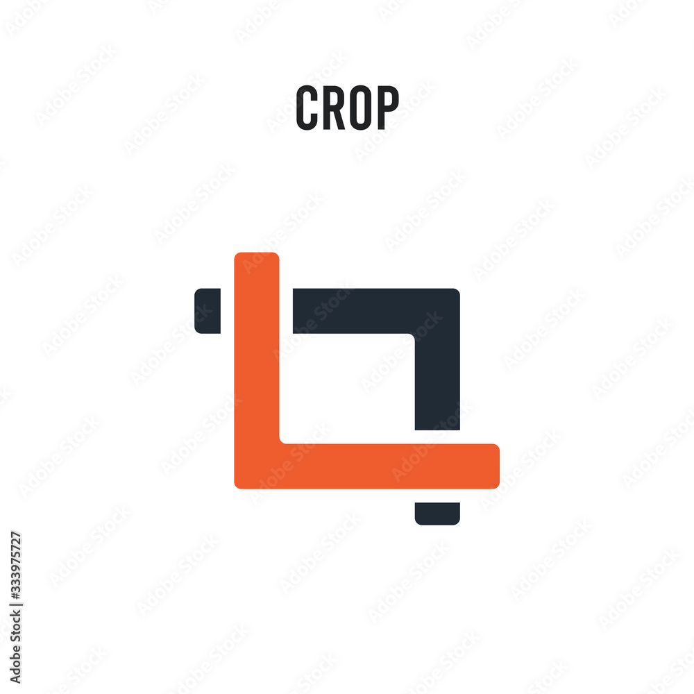 Crop vector icon on white background. Red and black colored Crop icon. Simple element illustration sign symbol EPS Crop vector icon on white background. Red and black colored Crop icon. Simple element illustration sign symbol EPS
