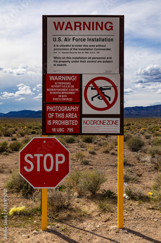 Area 51 Warning Border Sign photo