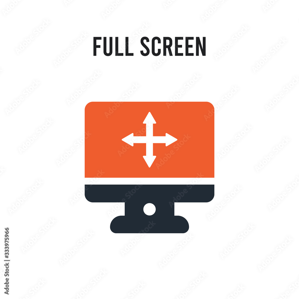 Full screen vector icon on white background. Red and black colored Full screen icon. Simple element illustration sign symbol EPS Full screen vector icon on white background. Red and black colored Full screen icon. Simple element illustration sign symbol EPS