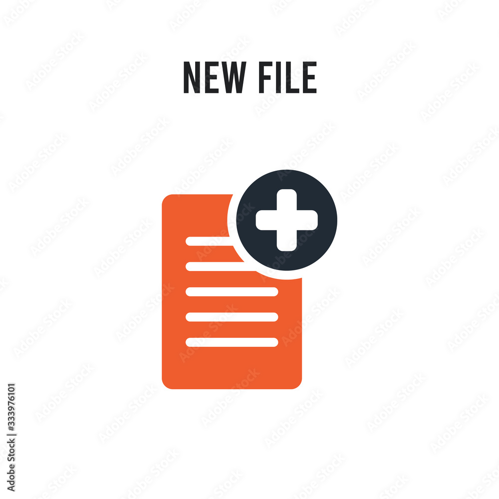New File vector icon on white background. Red and black colored New File icon. Simple element illustration sign symbol EPS New File vector icon on white background. Red and black colored New File icon. Simple element illustration sign symbol EPS