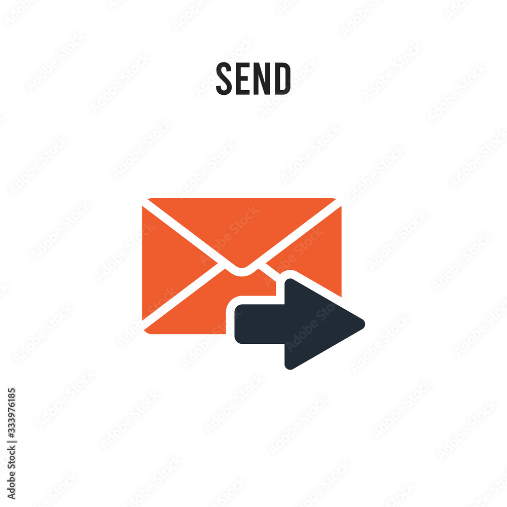 Send vector icon on white background. Red and black colored Send icon. Simple element illustration sign symbol EPS Send vector icon on white background. Red and black colored Send icon. Simple element illustration sign symbol EPS
