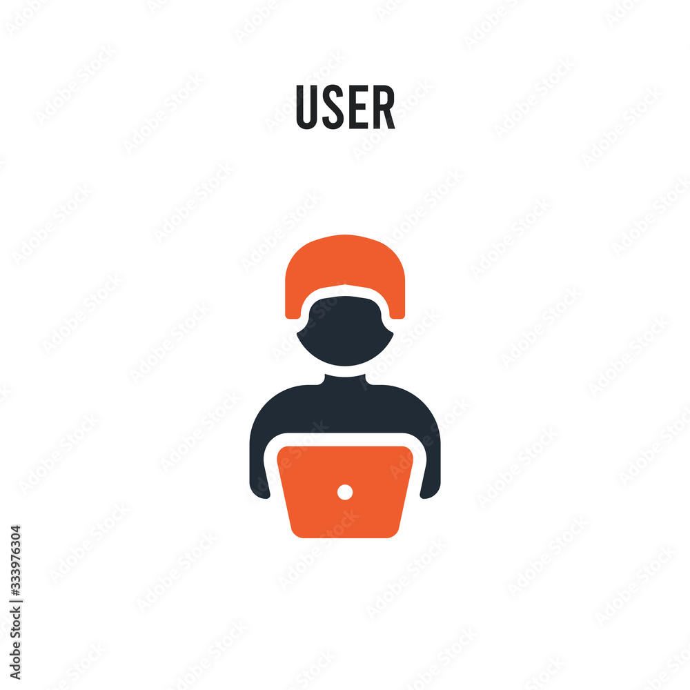 User vector icon on white background. Red and black colored User icon. Simple element illustration sign symbol EPS
