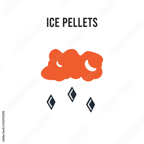 ice pellets vector icon on white background. Red and black colored ice pellets icon. Simple element illustration sign symbol EPS