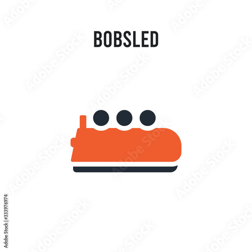 Bobsled vector icon on white background. Red and black colored Bobsled icon. Simple element illustration sign symbol EPS