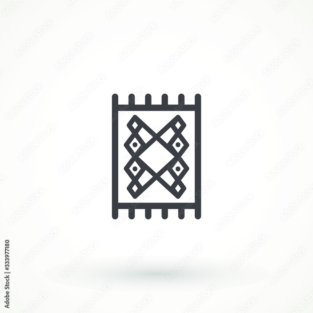 Carpet rug icon. Editable stroke linear outline Turkish Islamic Prayer carpet Praying logo icon Carpet rug icon. Editable stroke linear outline Turkish Islamic Prayer carpet Praying logo icon