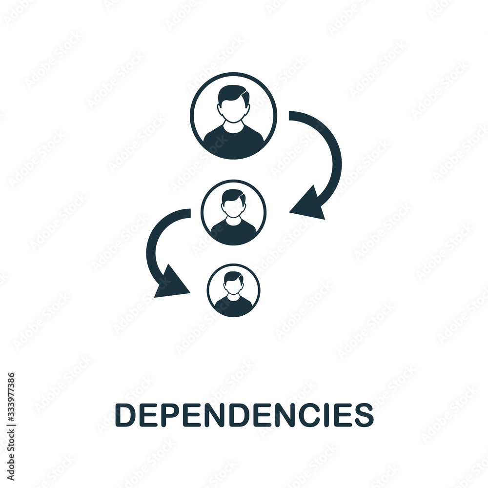 Dependencies icon. Simple element from business intelligence collection ...