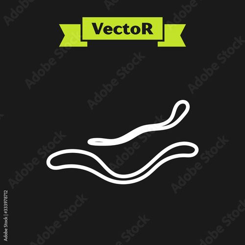 White line Ebola virus disease icon isolated on black background. Vector Illustration