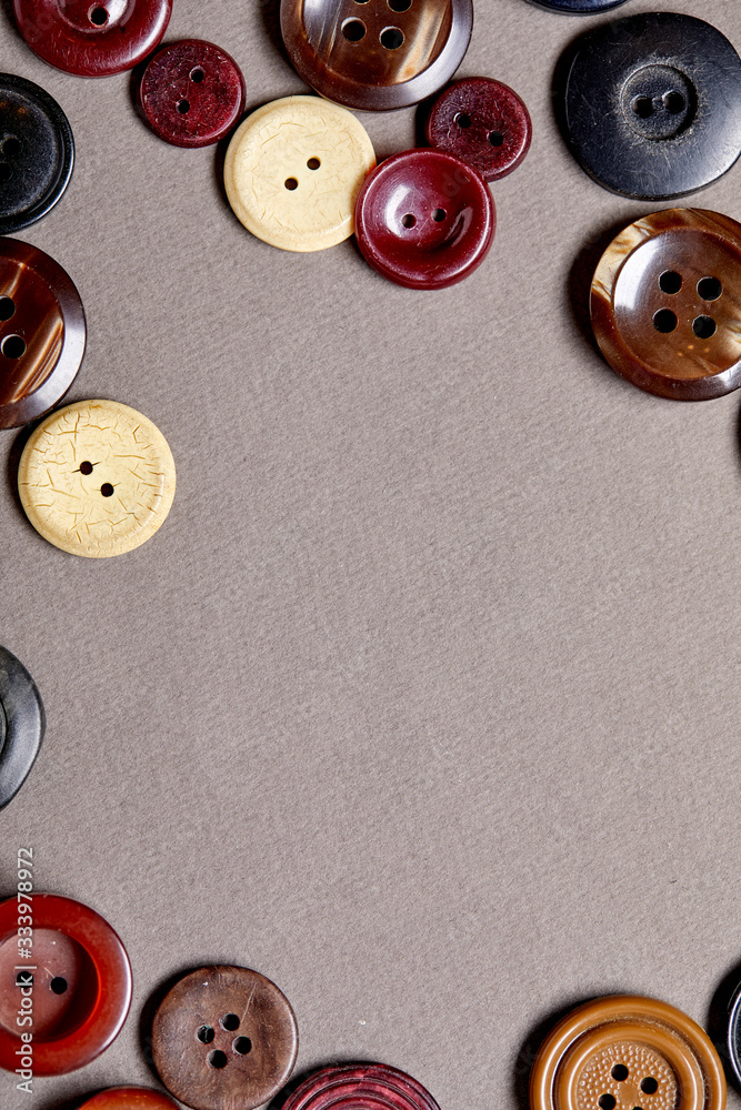 Background and texture of multicolored antique buttons Background and texture of multicolored antique buttons