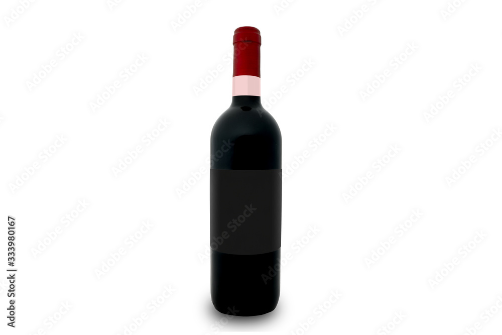 mockup of a bottle of red wine with the black label and a pink label. mockup of a bottle of red wine with the black label and a pink label.