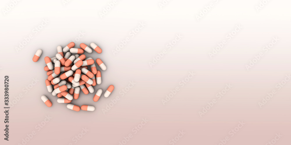 Colorful Medical capsules (Drug pills) - Top view. High resolution 3D Colorful Medical capsules (Drug pills) - Top view. High resolution 3D
