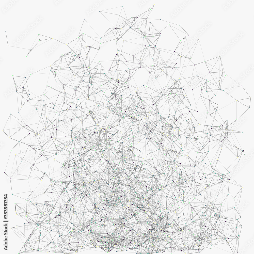Fototapeta premium Network Mesh Random Procedural Art background illustration