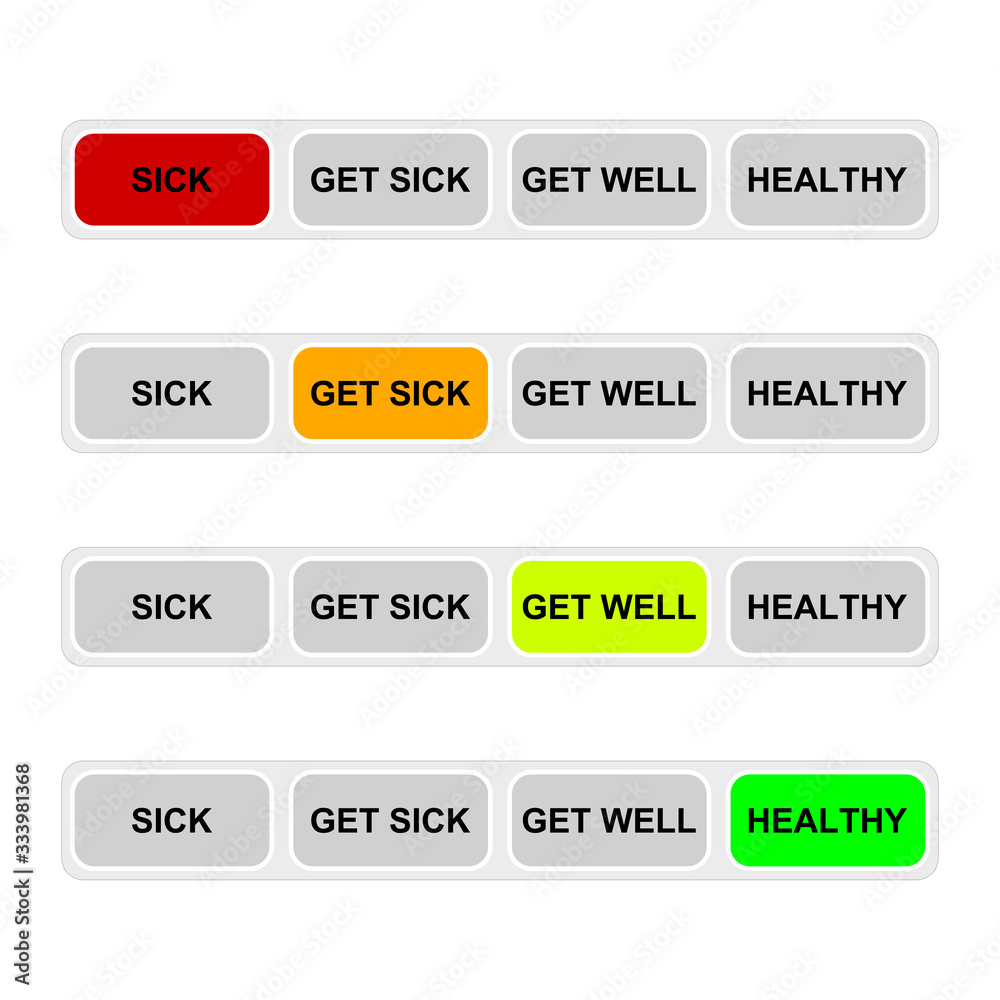 Indicator sick and healthy. Sickness rate vector