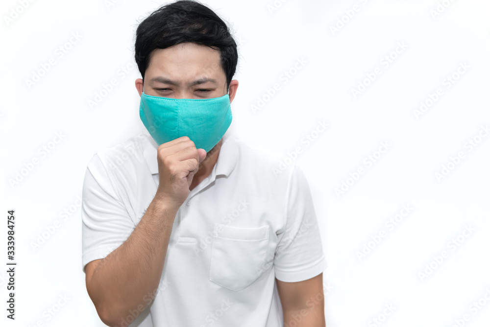 Portrait of man wear protect mask on white background,Wearing face mask for prevent COVID-19 Pandemic Coronavirus,worker with medical mask for against and stop coronavirus Portrait of man wear protect mask on white background,Wearing face mask for prevent COVID-19 Pandemic Coronavirus,worker with medical mask for against and stop coronavirus