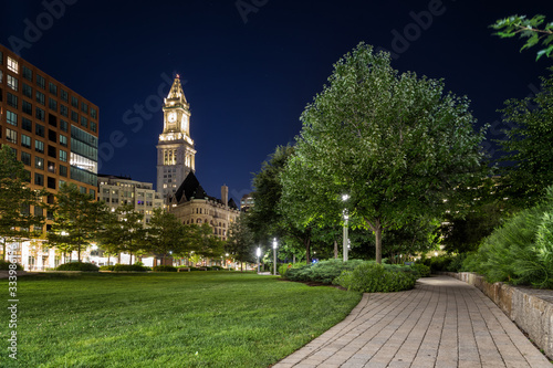 Rose Kennedy Greenway in Boston at Night