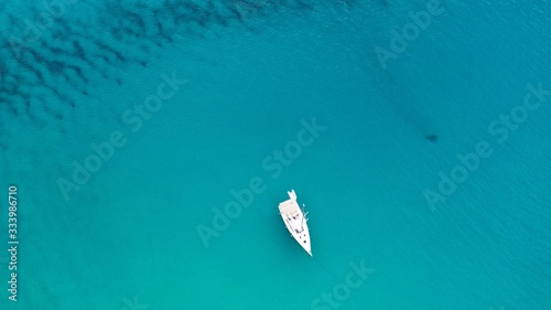 yacht aerial blue water