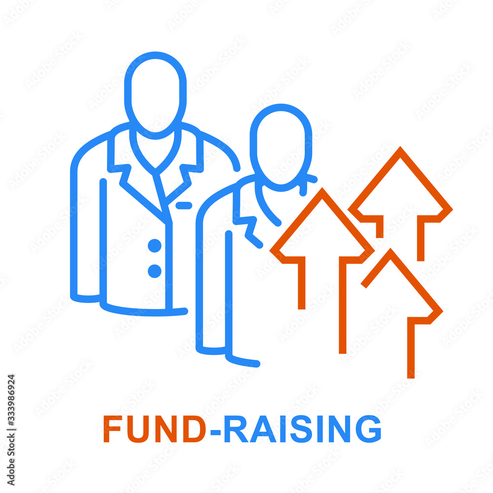 Fundraising and crowdfunding icon - venture fund startup funding logo Fundraising and crowdfunding icon - venture fund startup funding logo