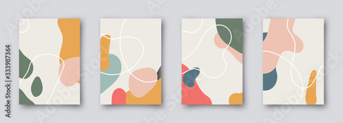 Modern brochure covers set, futuristic design. Abstract Diffuse colored spots background. Vector template minimalist poster, pop art flyer, hipster style, typography wallpaper Art, print, web banner.