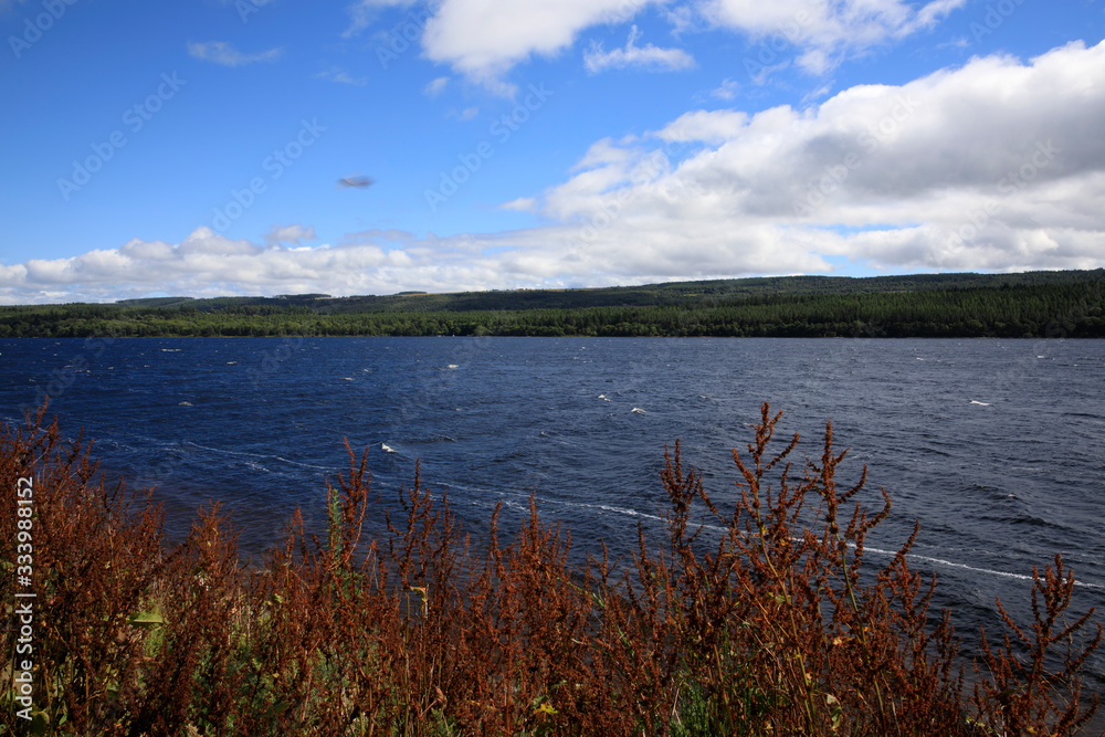 Loch Ness (Scotland), UK - August 02, 2018: Loch Ness lake, Scotland, Highlands, United Kingdom
