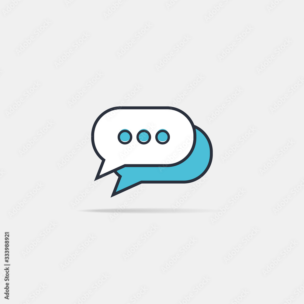 Naklejka premium Typing in a chat bubble icon, comment sign symbol
