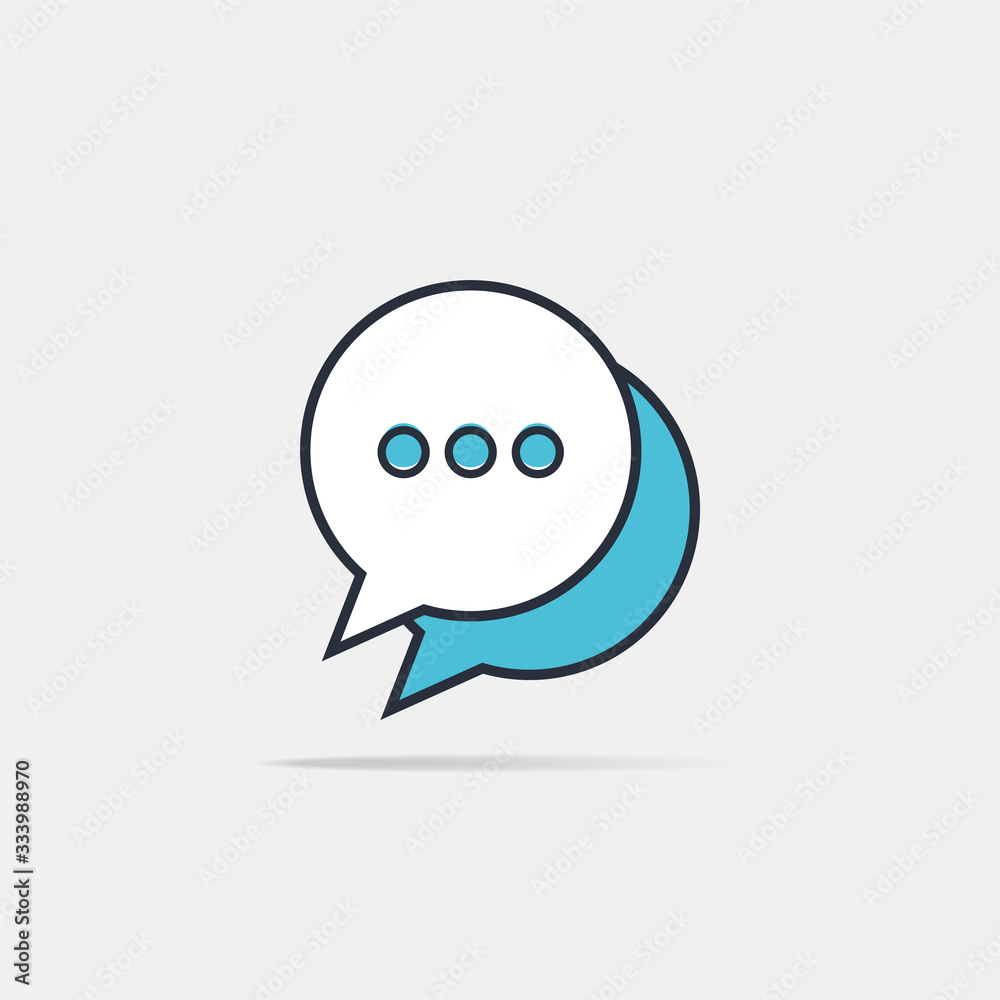 Typing in a chat bubble icon, comment sign symbol Typing in a chat bubble icon, comment sign symbol