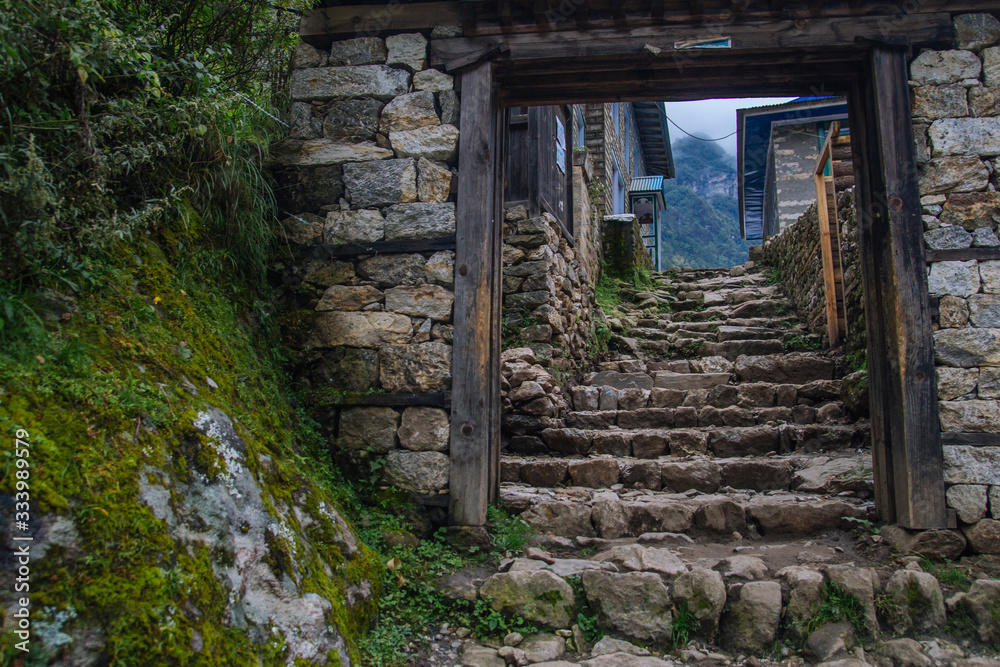 Ancient village in himalaya mountains