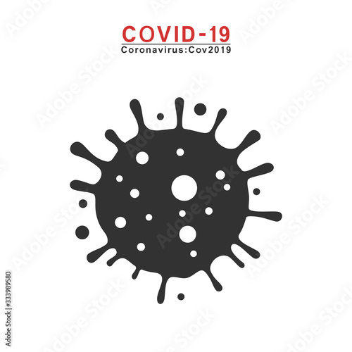 Vector Coronavirus Covid-19 bacteria dark icon
