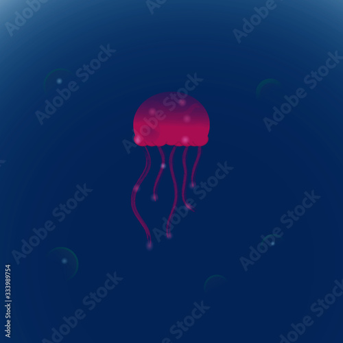 Jellyfish in water icon design eps 10