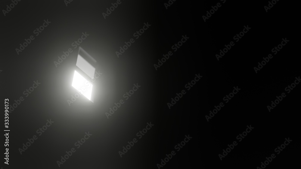 3d 3d illustration of the white glowing square in the dark empty background 3d 3d illustration of the white glowing square in the dark empty background
