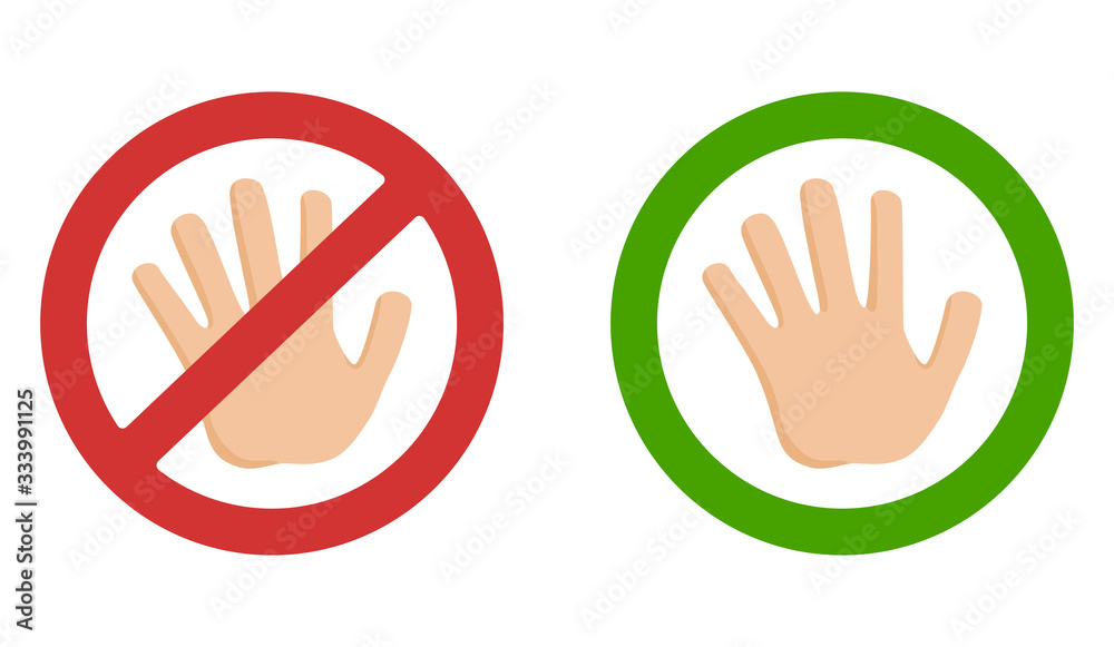 Fototapeta premium Vector do not touch warning sign cartoon