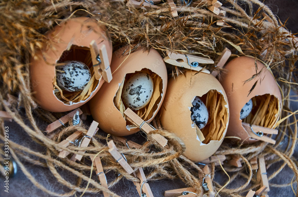 interesting crushed easter eggs with quail eggs inside interesting crushed easter eggs with quail eggs inside