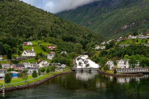 Fjord and mountains landscape in Norway.
