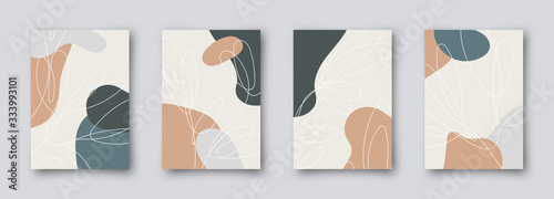 Colorful greeting wedding birthday invitation card illustration set. Flower vector memphis design concept collection