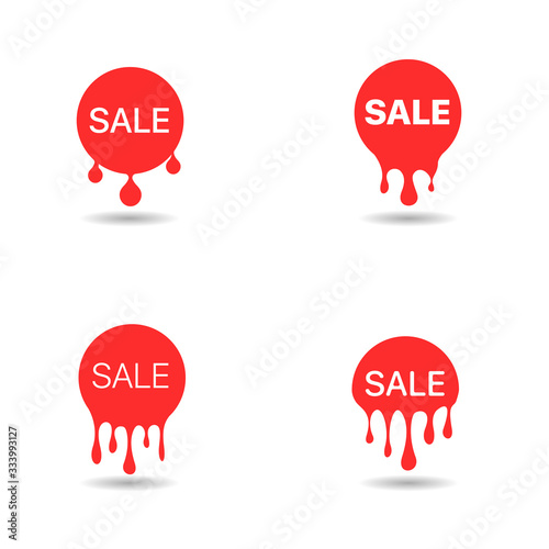 Sale shopping banners. Special offer red splash isolated. Social media icons Best offer. Vector photo