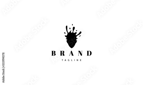 Vector logo on which an abstract image of an exploding head.