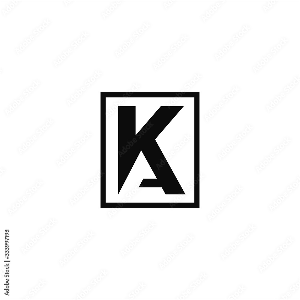 Initial Letter ak or ka logo design template 