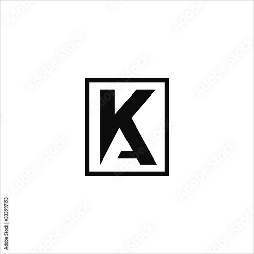 Initial Letter ak or ka logo design template  photo