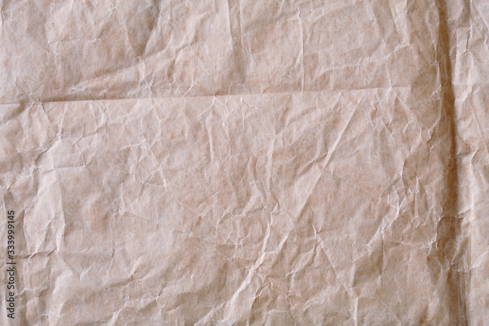 Fototapeta premium Crumpled Brown Wrapping paper background texture