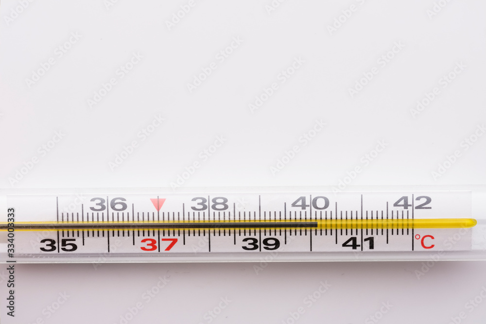 elevated temperature on a mercury thermometer
