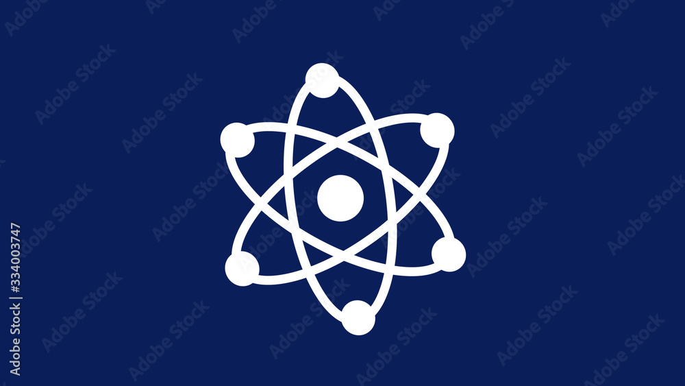 Blue background atom icon,New atom icon,white atom icon Blue background atom icon,New atom icon,white atom icon