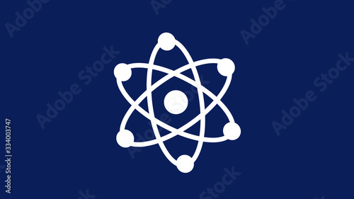 Blue background atom icon,New atom icon,white atom icon