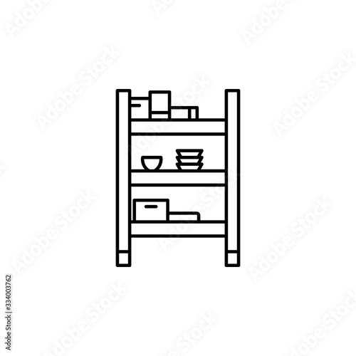 food, transport, furniture line illustration icon on white background.