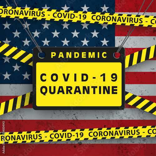 USA Flag Concrete Quarantine