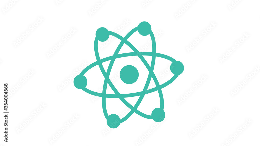 Blue atom icon on white background,atom isolated on white background Blue atom icon on white background,atom isolated on white background
