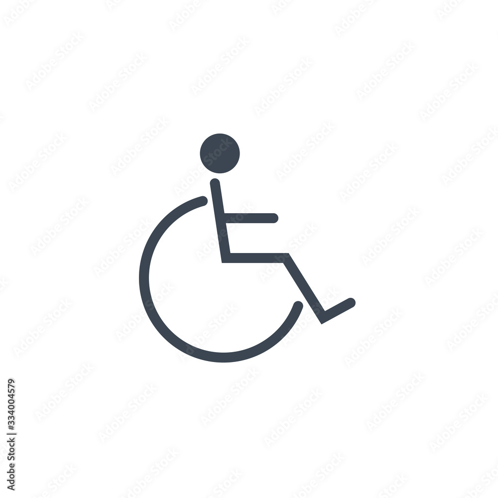 Disabled related vector glyph icon. Isolated on white background. Vector illustration. Disabled related vector glyph icon. Isolated on white background. Vector illustration.